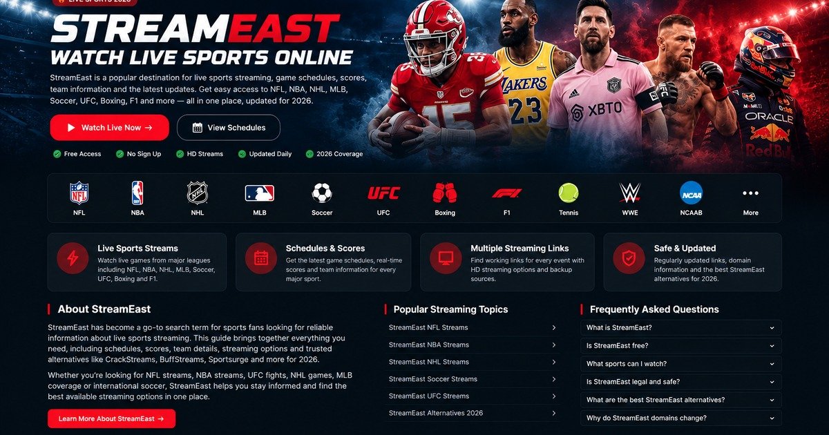 StreamEast live sports hub for NFL NBA soccer UFC and Formula 1